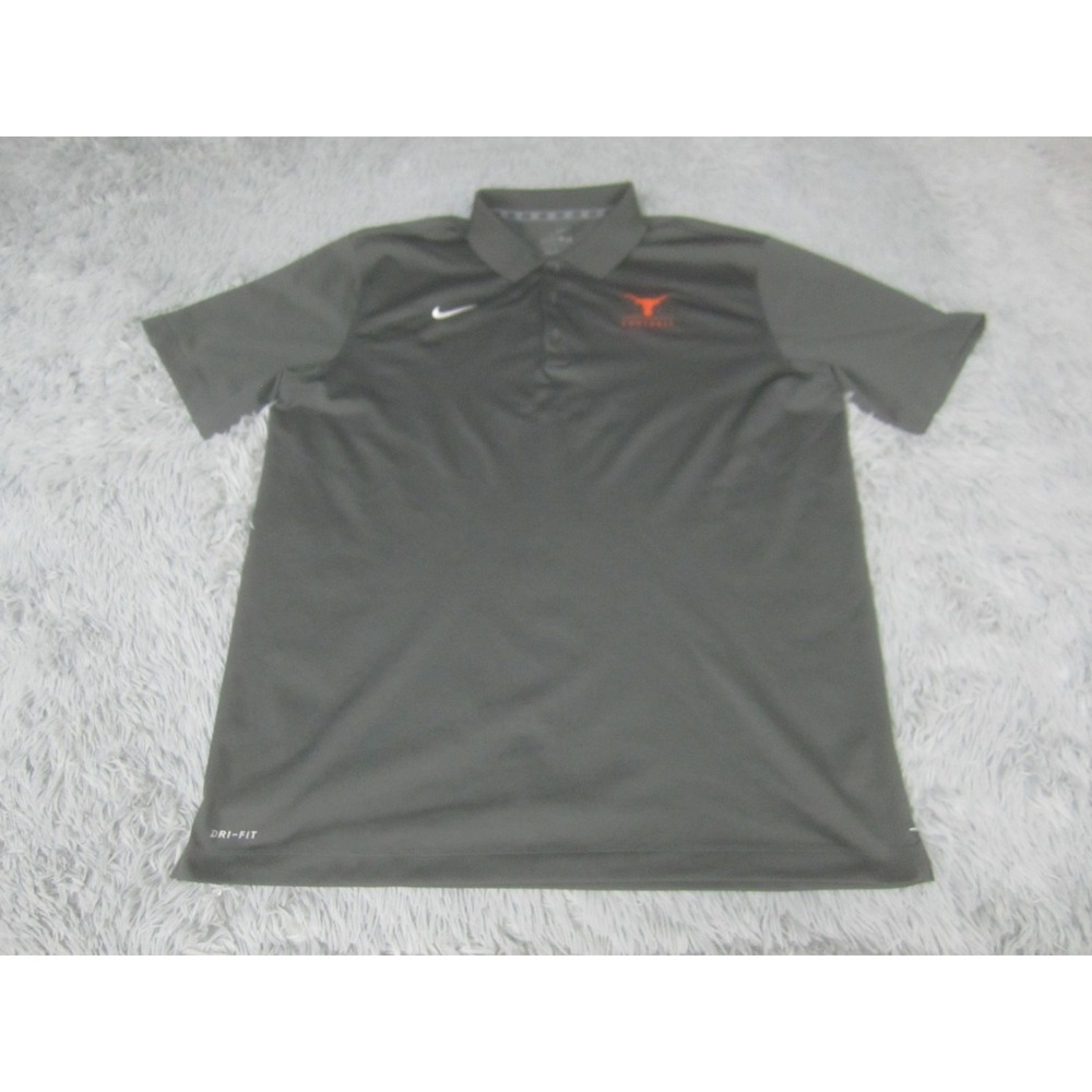 Texas Longhorns Shirt Mens XL Gray Nike Polo Casual University Tee Dri-Fit